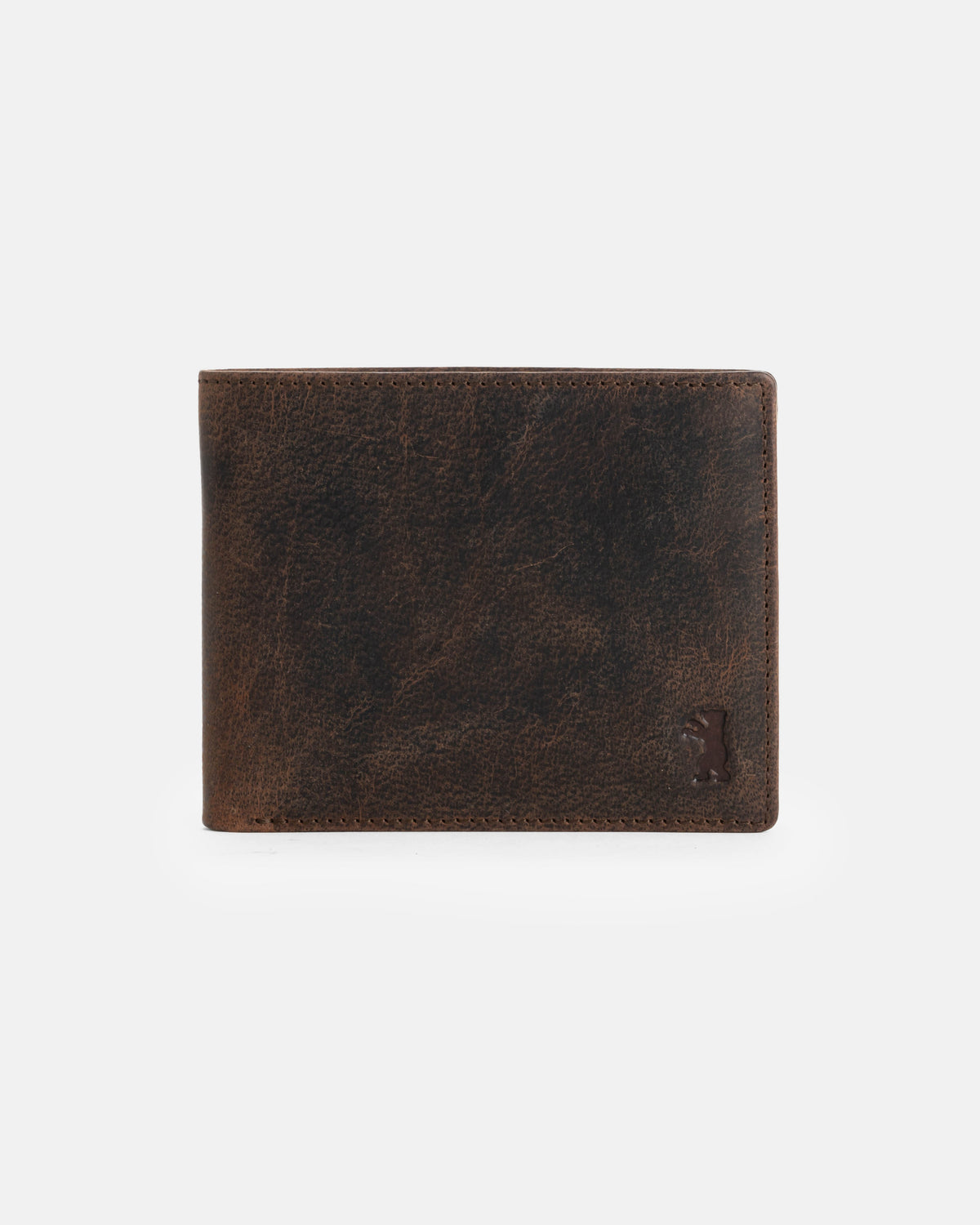 Front view of earth leather wallet without ID flap
