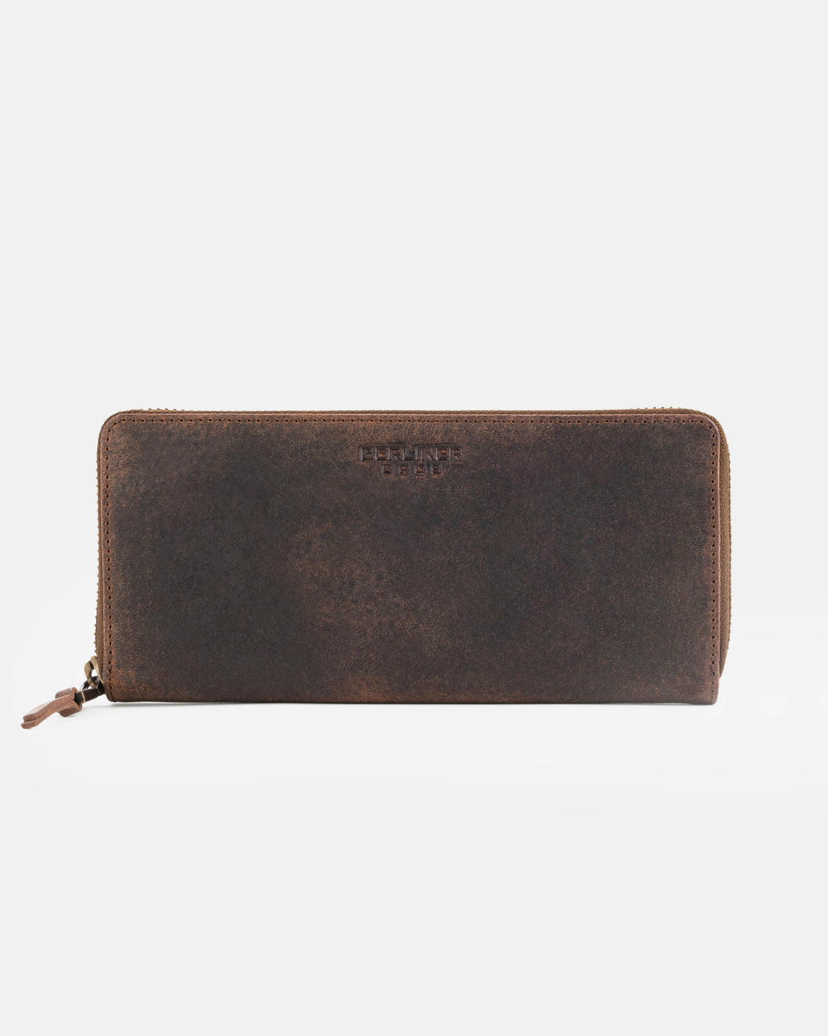 Front view of earth leather wallet
