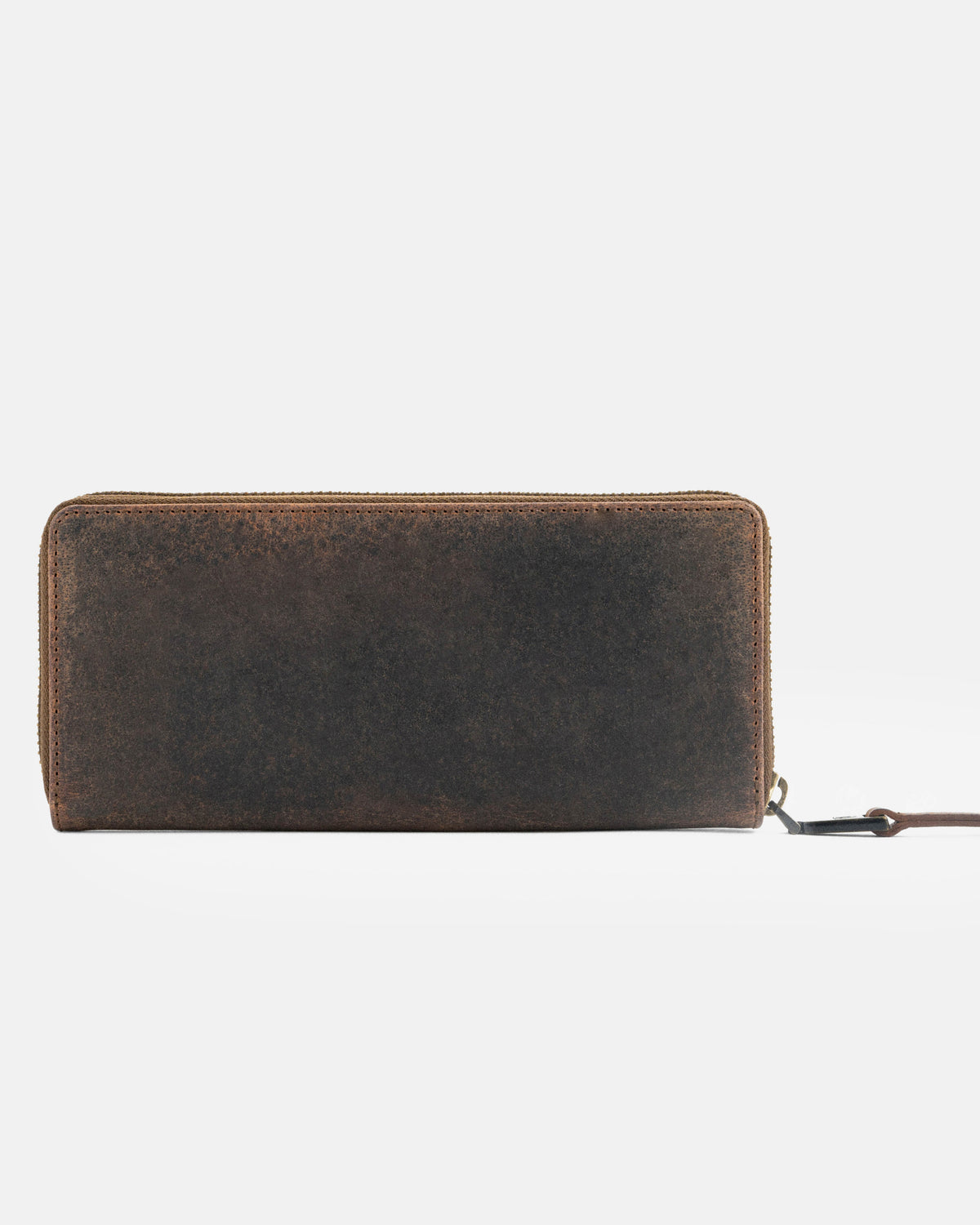 Rear view of earth leather wallet