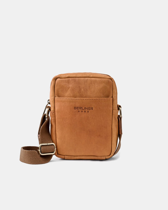 Vintage leather messenger bag with an adjustable strap