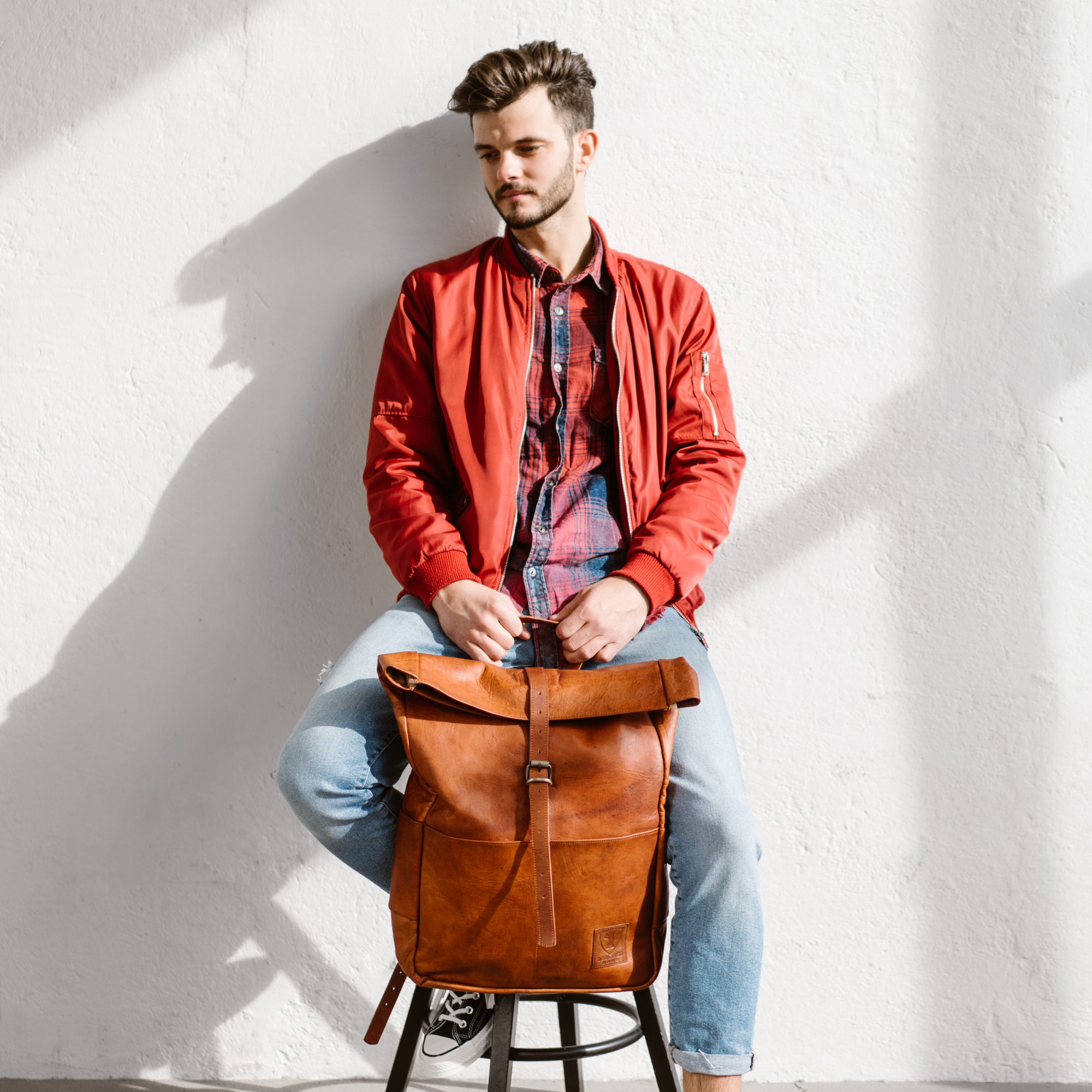 Parisian sales leather backpack